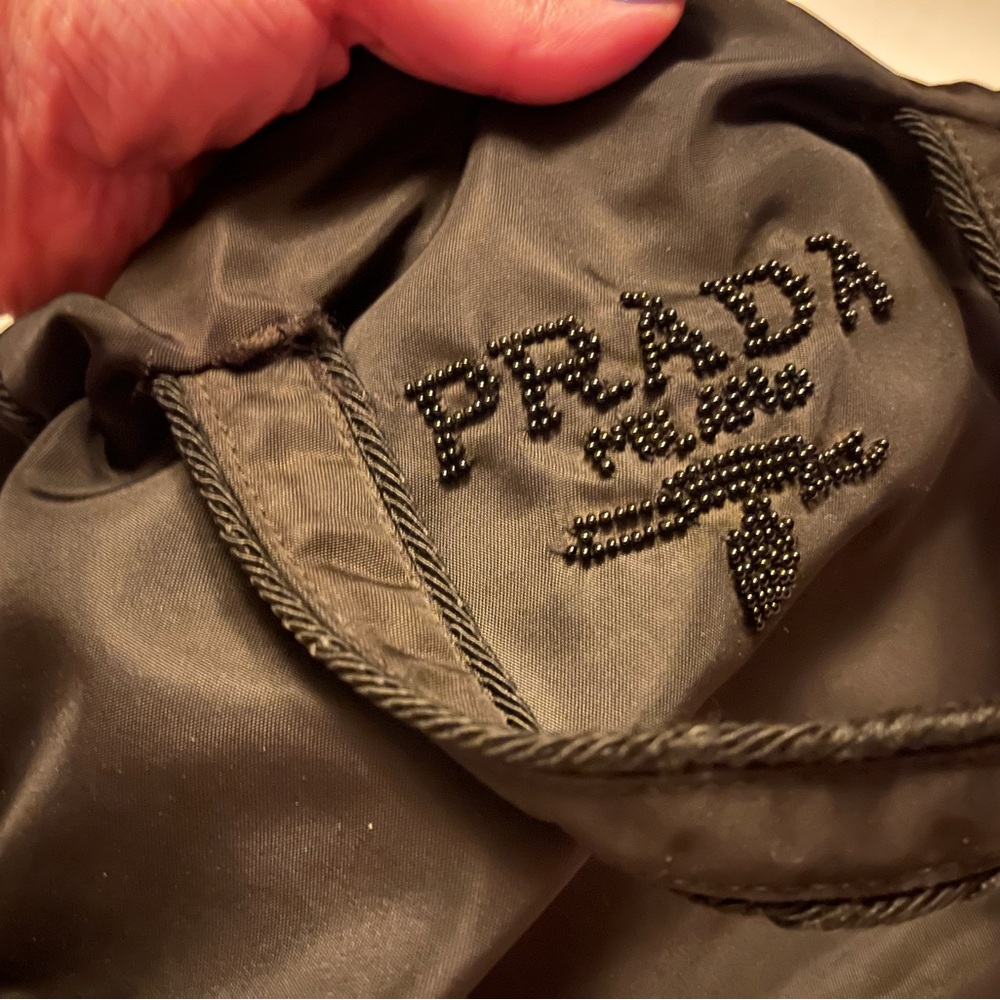 💛💛 SOLD 💛💛PRADA Handbag Mini Bag Black Nylon Logo Bead Bijou Fringe Tassel